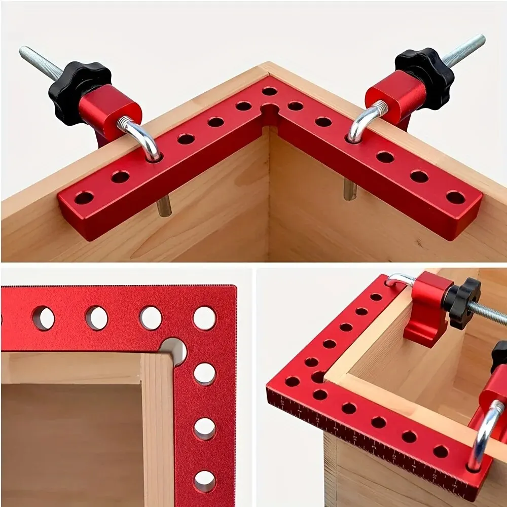 1 Set 90 Degree Positioning Squares Right Angle Clamps - Aluminum Alloy Fixing Clip Woodworking Corner Clamping Square Tool