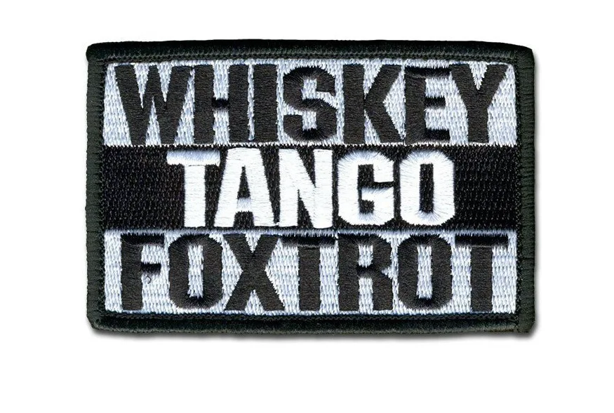 Embroidery Patch Funny Tactical Army Patch Tango Foxtrot Emblem Appliques Military whiskey tango foxtrot Embroidered Badges