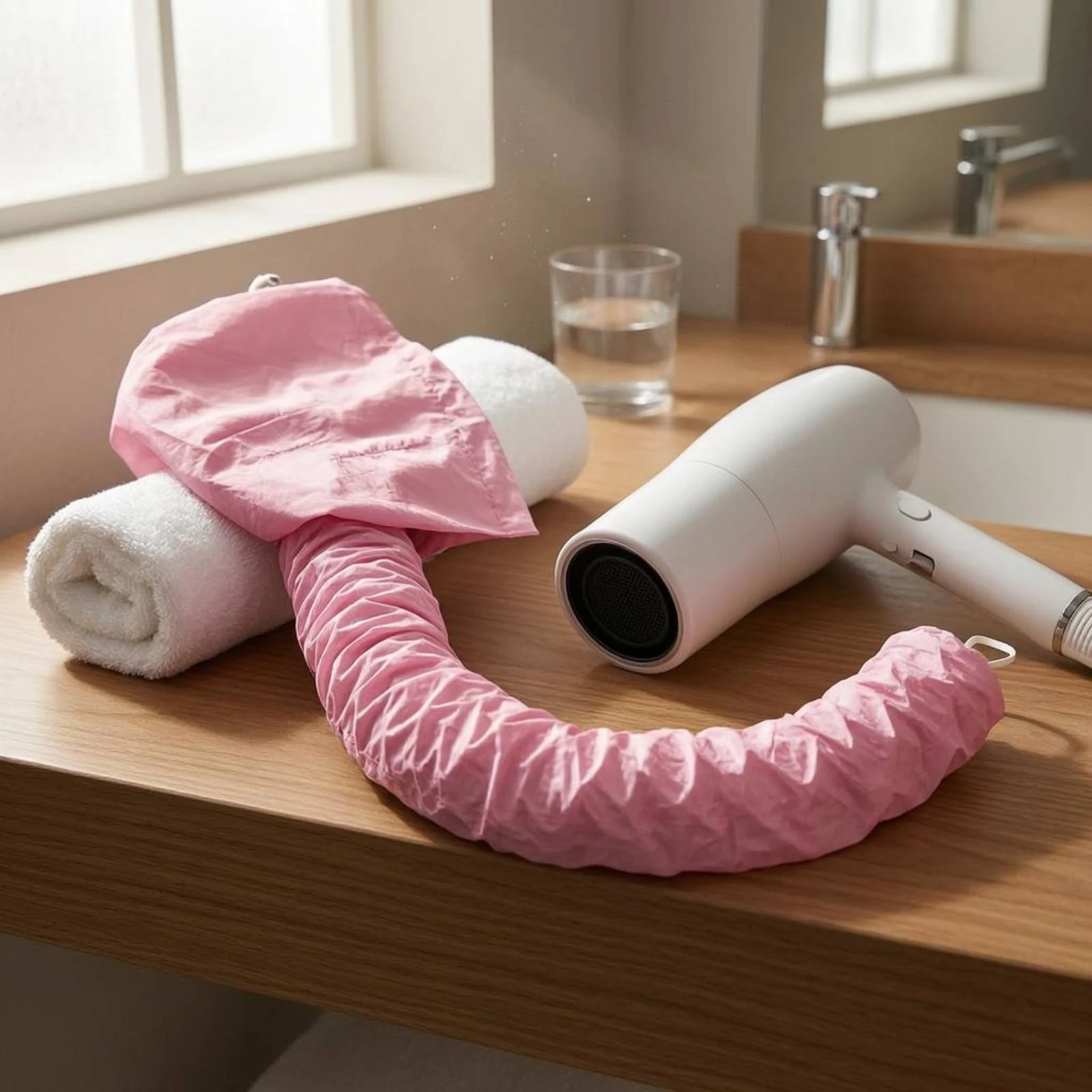 Hair Dryer Bonnet Lightweight Hood Dryer Attachment Flexible Tube Bonnet Synthetic Material Drying Cap Stitched Seams