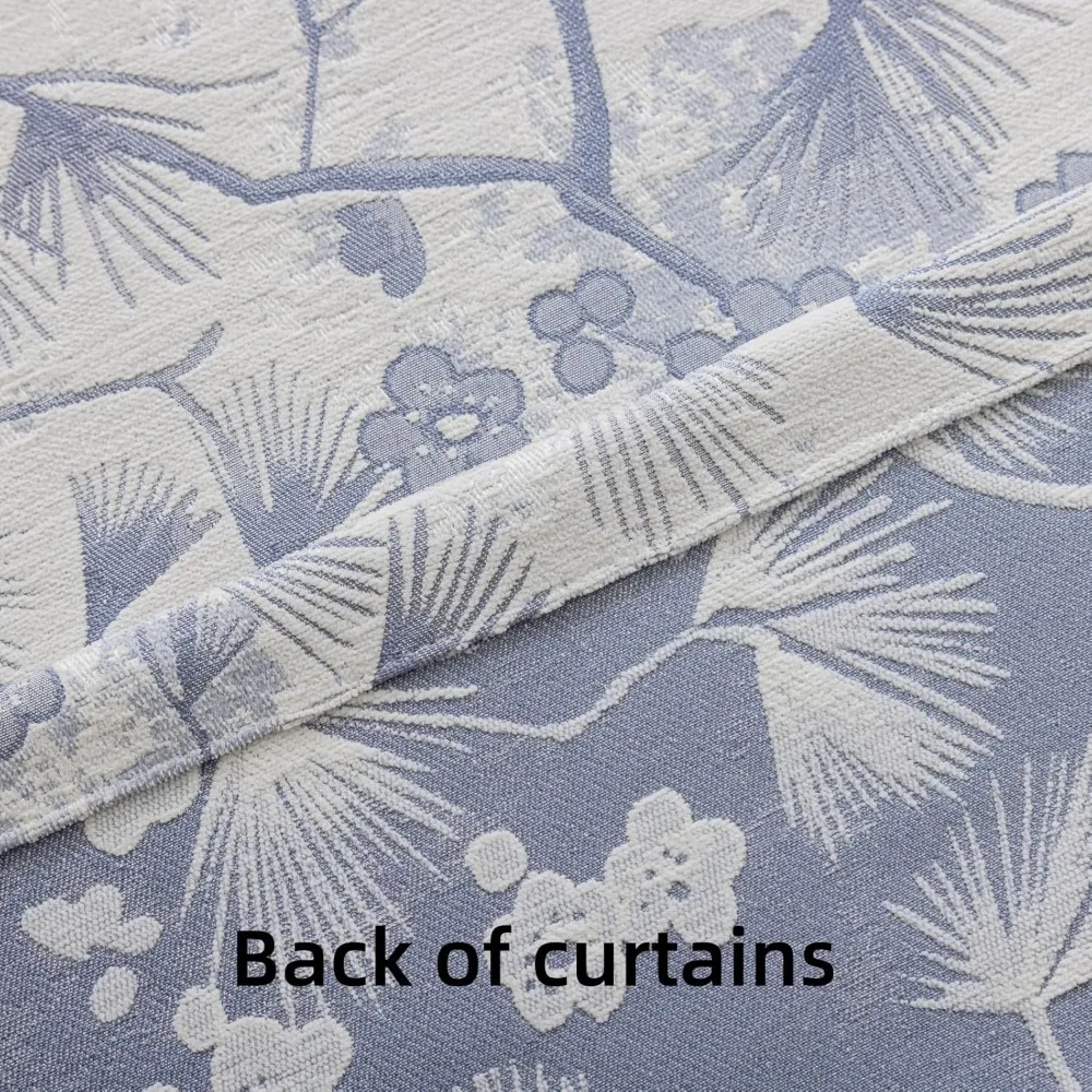 ستائر قطنية من الكتان المعتم عالي GSM مع طيات قرصة وشكل ذاكرة، مثالية لغرف المعيشة والضيوف، لوحتين من قماش الجاكار B