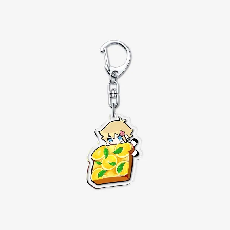 Bread Theme 5cm Cool And Fun Pixel Acrylic Omori Game Keychain Bag Car Keyring Anime Pendant Accessories Student Gift Kel Basil