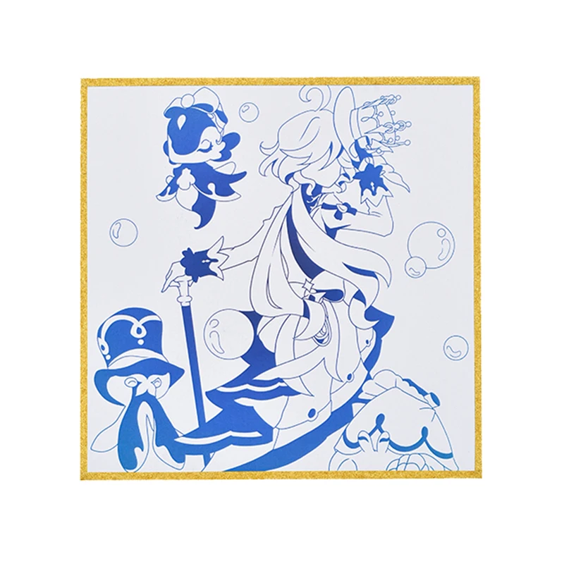 Anime Peripheral Genshin Impact Furina Focalors Cosplay Cartoon Colored Paper Collection Signature Card