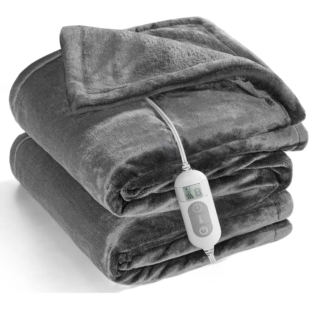 Manta Térmica con Temporizador de 1 a 9 Horas, Apagado Automático y 8 Niveles de Calor, Manta Eléctrica con Certificación ETL, Lavable a Máquina