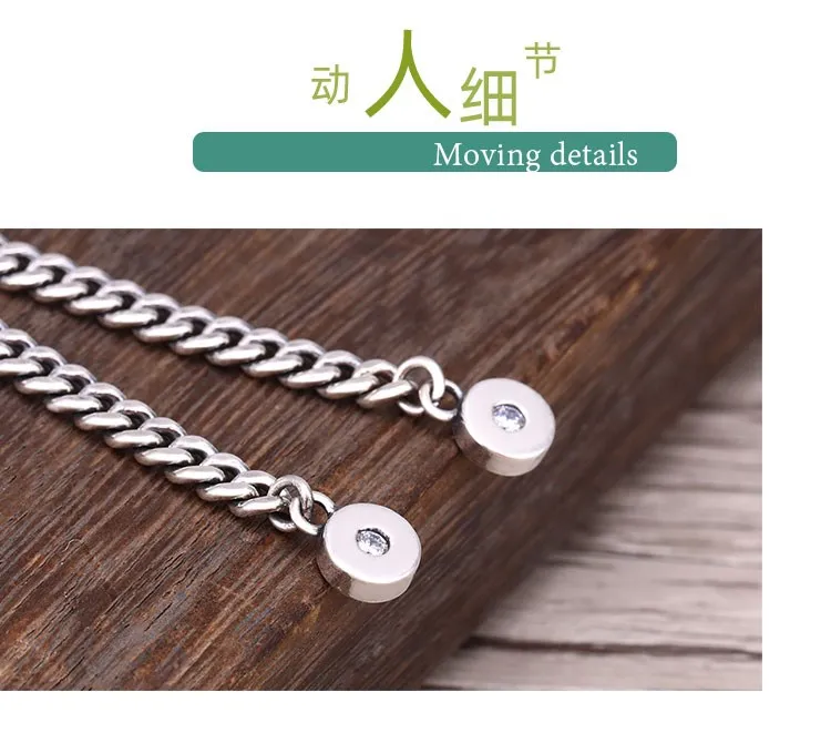 Love Necklace Women's Adjustable Pullout Sterling Silver Korean Edition Trendy Thai Silver Personality Men's Simple Vintage Swea