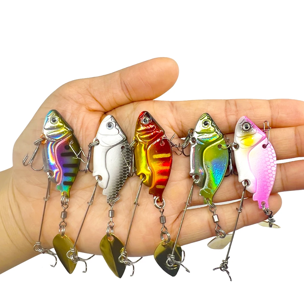 

Fishing Lures Wobble Rotating Metal Vib Vibration Bait Winter Fishing 13.6g 44mm Artificial Hard Baits Spinner Spoon Lure Pesca