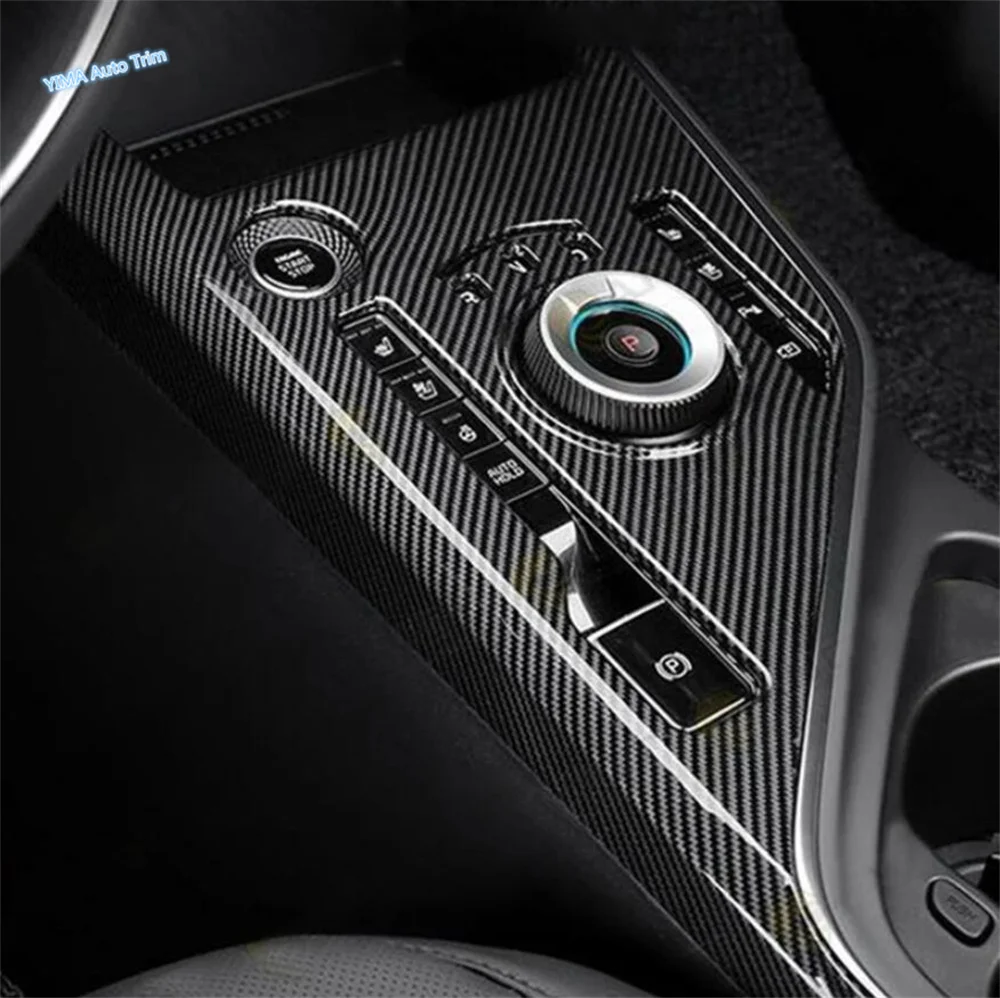 Carbon Fiber Car Center Control Stalls Gear Shift Panel Decoration Cover Trim Kit Fit For Kia Niro EV 2023 Interior Accessories