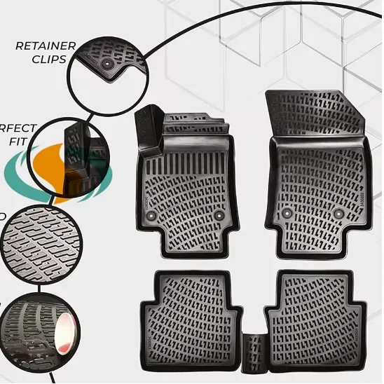 

2018-2023 для Hyundai Kona 2022-2023 всепогодные передние и задние пользовательские 3D лазерные измереемые резиновые автомобильные коврики аксессуары для интерьера