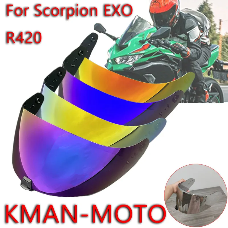 

R420 козырек для шлема щит для SCORPION EXO R420 солнцезащитный крем ветрозащитный пылезащитный анти-УФ козырек аксессуары для мотоциклетного шлема