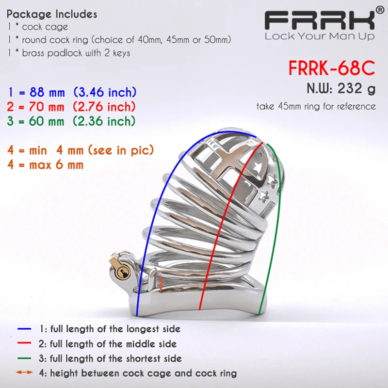 FRRK Long Catheter Cock Cage with Urethral Penis Plug Stainless Steel Male Chastity Device for Couple Adults Sex Toys Shop