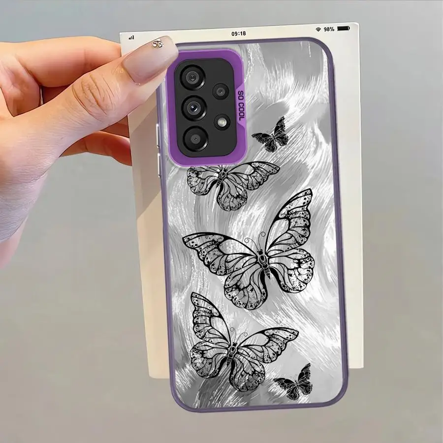 Case for Samsung Galaxy S20 Plus S21 S25 Note 20 Ultra S23 S23 S24 FE S22 Back Phone Cover INS Retro Butterfly