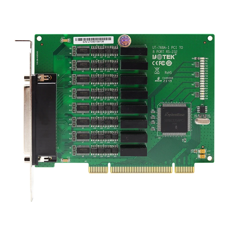 UOTEK 8 พอร์ต RS232 PCI แยกเกรดอุตสาหกรรม Multi-Serial Card RS-232 32bit Universal PCl การ์ด UT-768A-I
