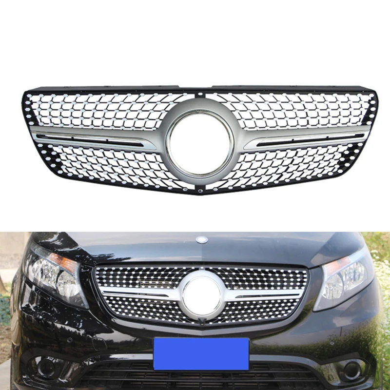 

Factory Sales ABS Material Front Grille Diamond Style Grill for Mercedes Vito W447 2016-2019