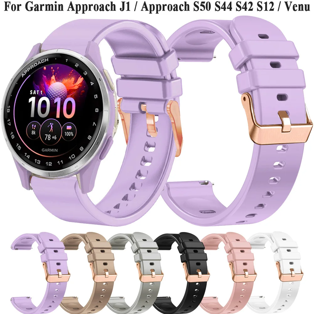 20mm Watch Strap For Garmin Approach J1 / Approach S50 S44 S42 S12 / Venu Wristband For Garmin 165 55 Vivoactive 6 5 Bracelet