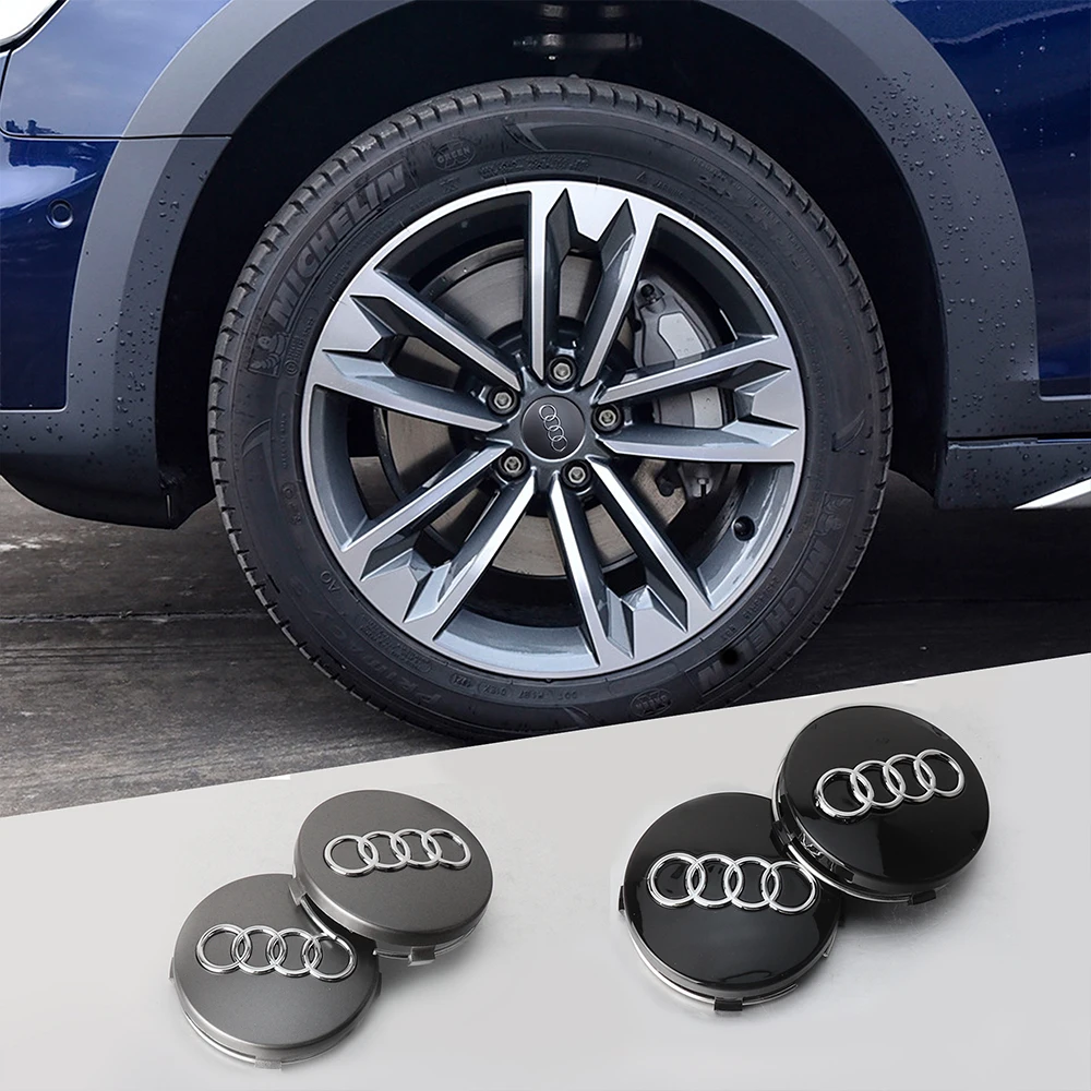 4PCS 59mm Car Wheel Center Covers Decoration Hub Caps Replacement For AUDI A3 8P 8V 8L A6 C6 C5 Q5 A5 SLINE TT S A4 B8 B6 B9 B7