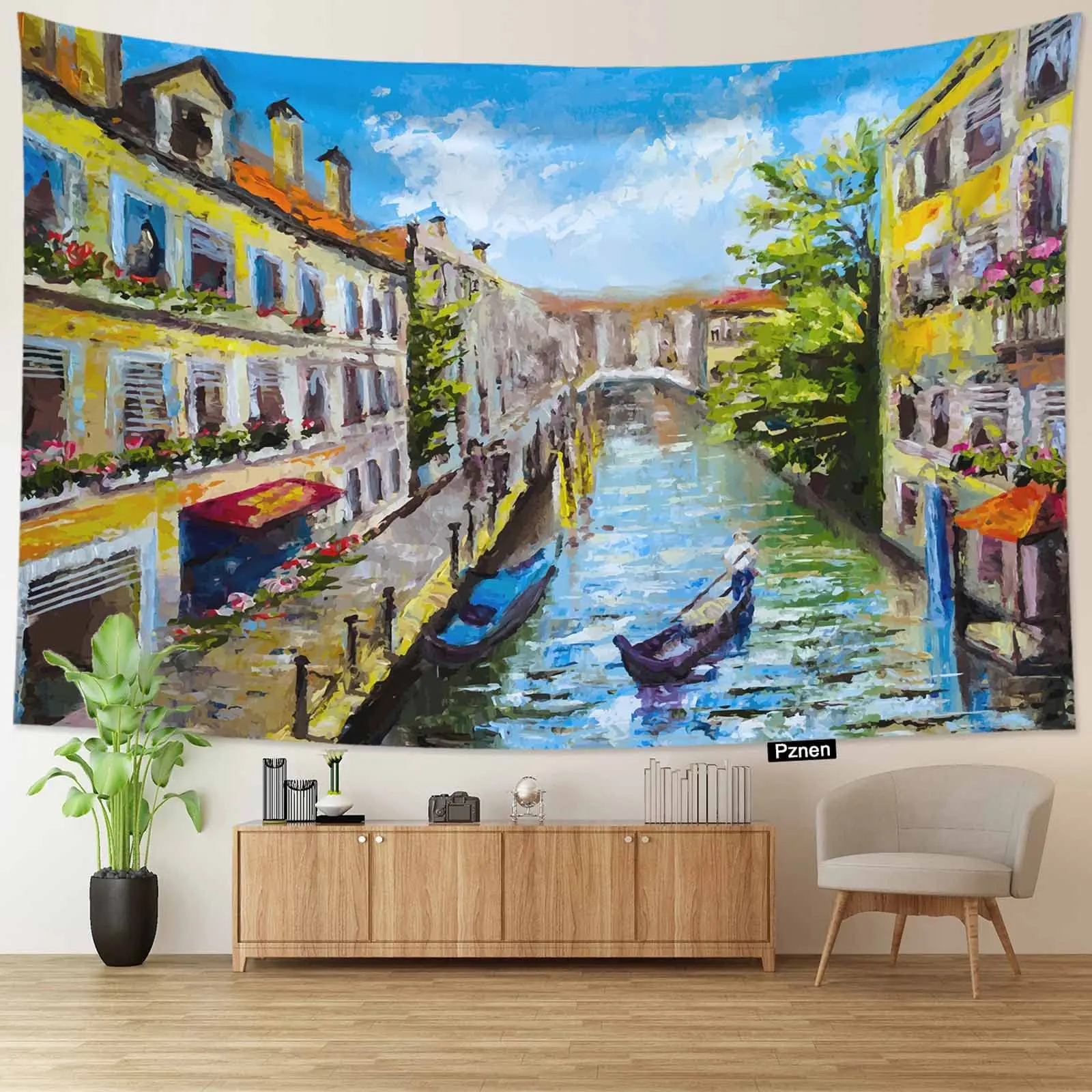 Italy Building Tapestry Fountain Di Trevi Famous Tourist Attraction Tapestries European Landmark Wall Hanging Cloth for Bedroom