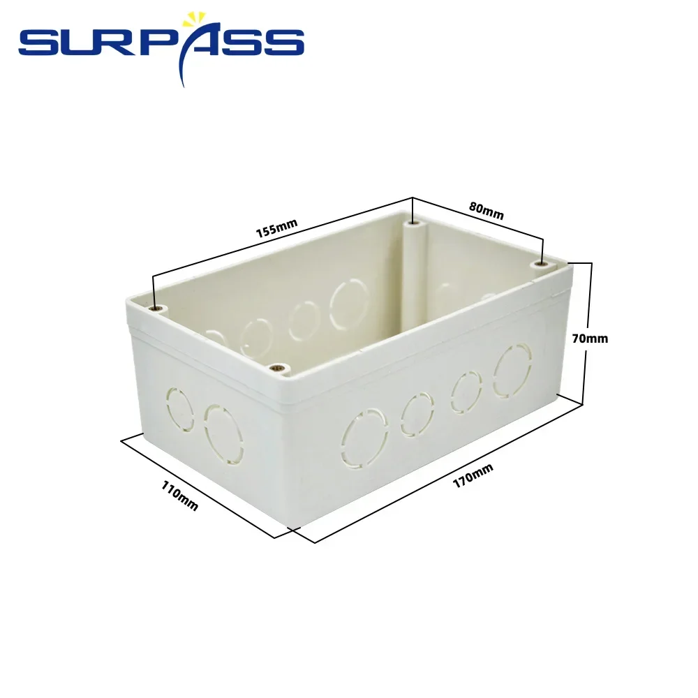 الأبيض الخلفي في جدار تصاعد صندوق 170*110*70 مللي متر قابل للتعديل كاسيت داخلي صندوق وصلات لمكبر للصوت تحكم التبديل المقبس