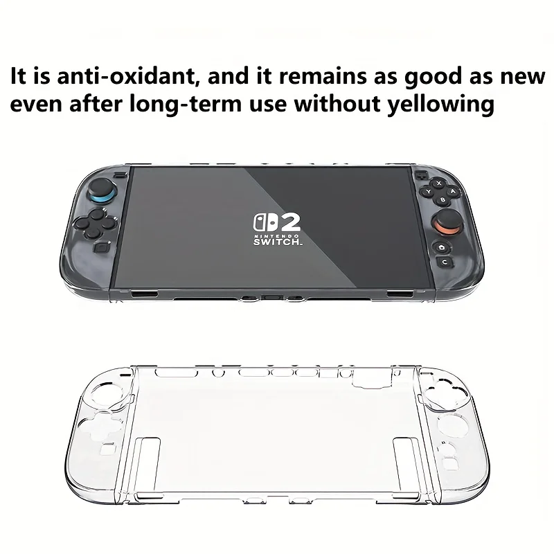 Geeignet für Nintendo Switch 2, kristallklare Schutzhülle, Anti-Drop-Hartschale, komplettes Zubehör mit abnehmbarem Joystick – Detail 8