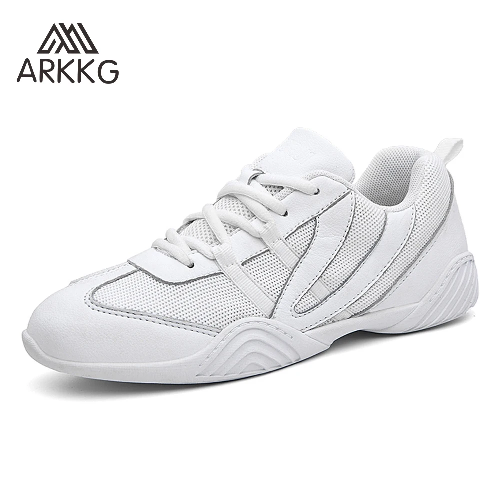 ARKKG Girls White Cheer Shoes Trainers Breathable Kids Training Dance Tennis Shoes Lightweight Youth Cheer Competition Sneakers