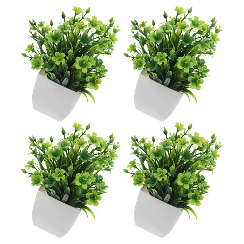 

4 Pcs Artificial Potted Plant Spring Decorations for Home Plants Hanging Succulents Small Office