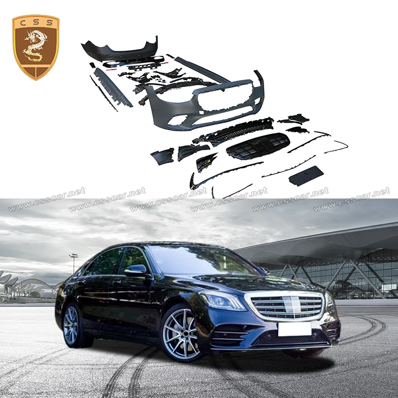 

Новый стиль S450L спортивный комплект кузова для Benz S Class W223 PP пластиковый передний бампер гриль боковые юбки задний диффузор внешние детали автомобиля