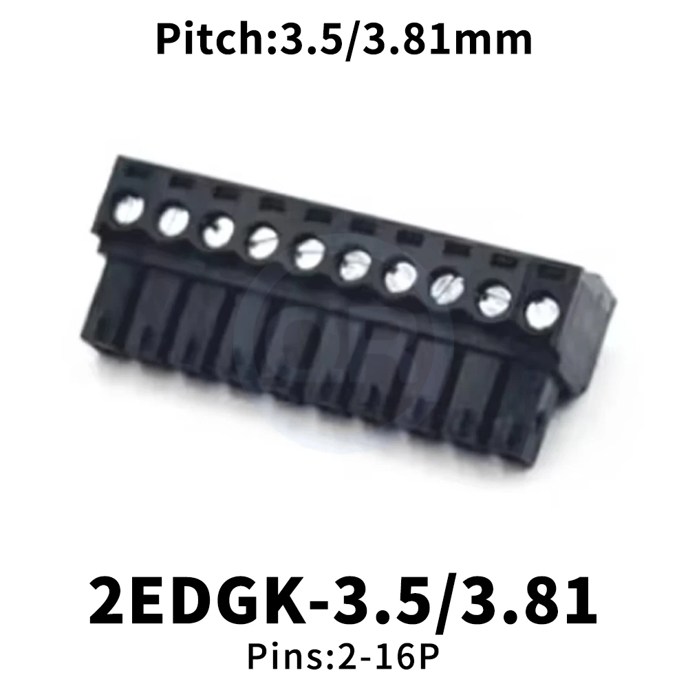 (10 Pcs) 15EDGK - 3.5mm / 3.81mm Plug-in PCB terminal block Plug Wiring Black Terminal Block 2P ~ 16P KF 2EDGK - 3.5 / 3.81