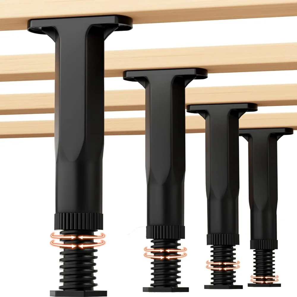 

4PC Bed Frame Support Legs Stabilizer Replacement Universal Slat Reinforcement 5.9-11 inch Black