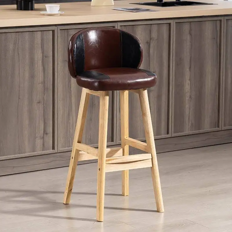 Moderne minimalistische barstoel Decoratieve brede pad Nordic Ergonomische barstoel Restaurant gestoffeerd Tabouret De Club-meubilair
