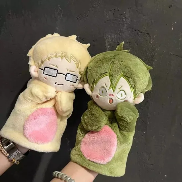 Anime Haikyuu!! Kei Tsukishima Tadashi Yamaguchi Cute Movable Pretend Telling Story Plush Doll Hand Puppet Perform Props Toys