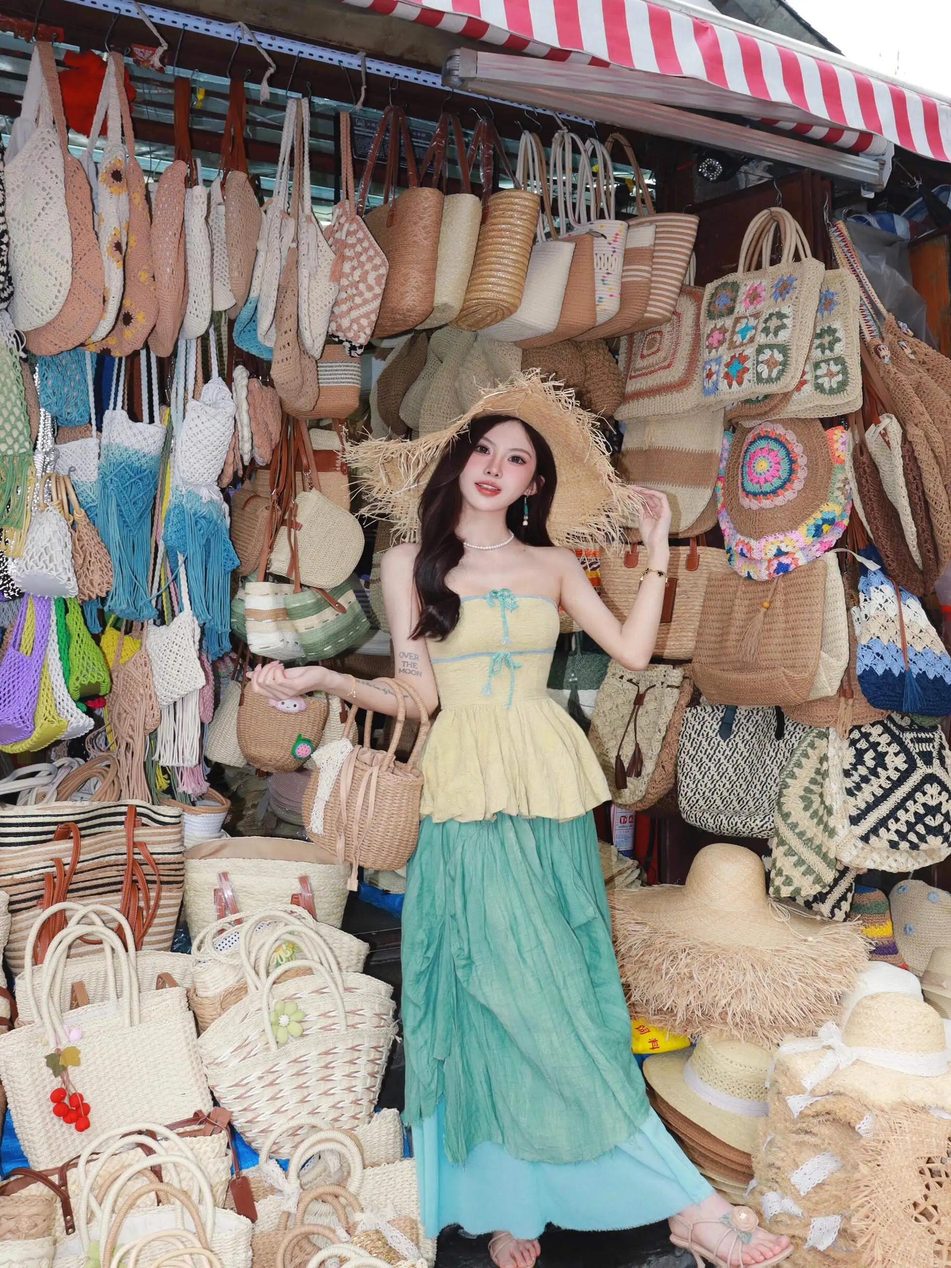 

Подорожный праздничный комплект для фотосессии, женский нежный желтый топ на бретельках, цветная юбка макси, костюм из двух предметов, летний милый сле