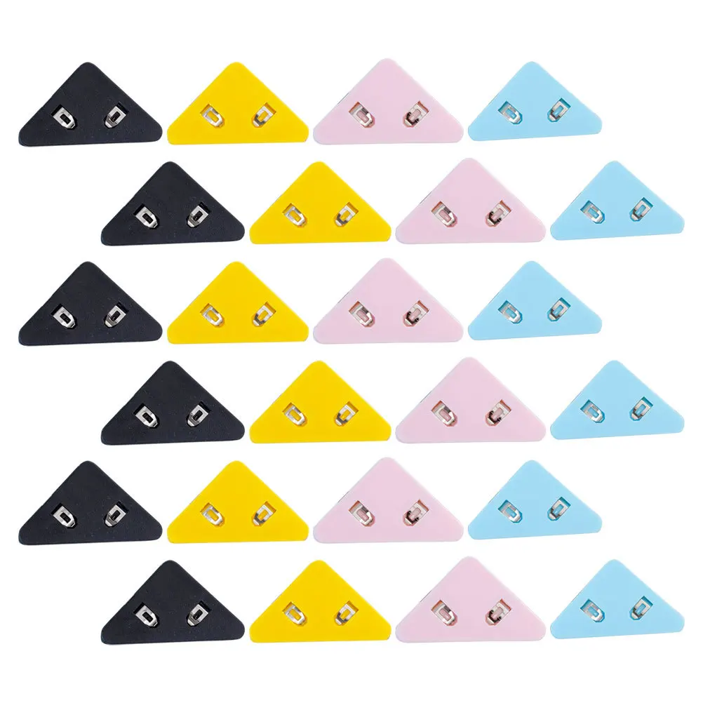 50Pcs Triangular Corner Paper Fastener Book Clip Strong Clamping Force Material Cute Triangle Organizer Nordic Style