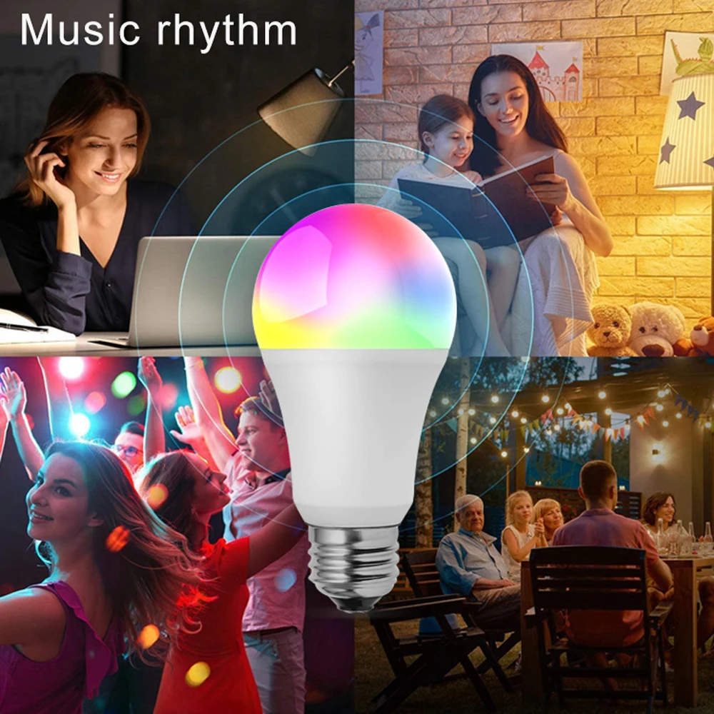 ZK40 Smart Light Bulb BT WiFi Bulbs Color Changing Dimmable 9W 800 Lumens 2700-6500K RGB LED Light Bulb E26/E27 Works with Alexa