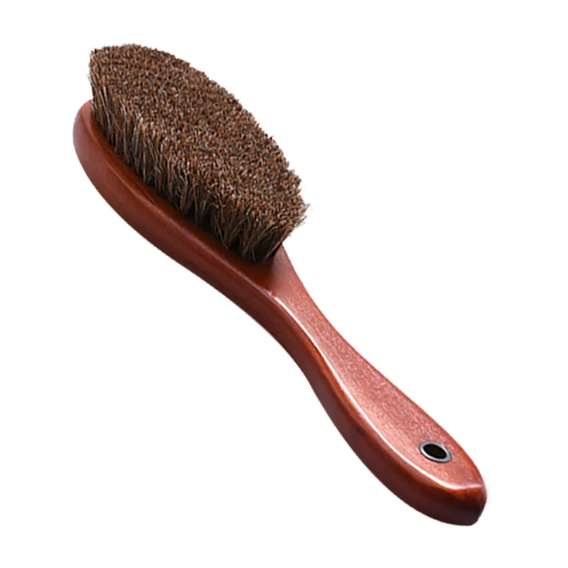 Shoe Brush Outdoor Cleaner Handle Cleaning Horse Hair Wood Brush for Sneakers Boots Shoe Care and Cleaning Brush