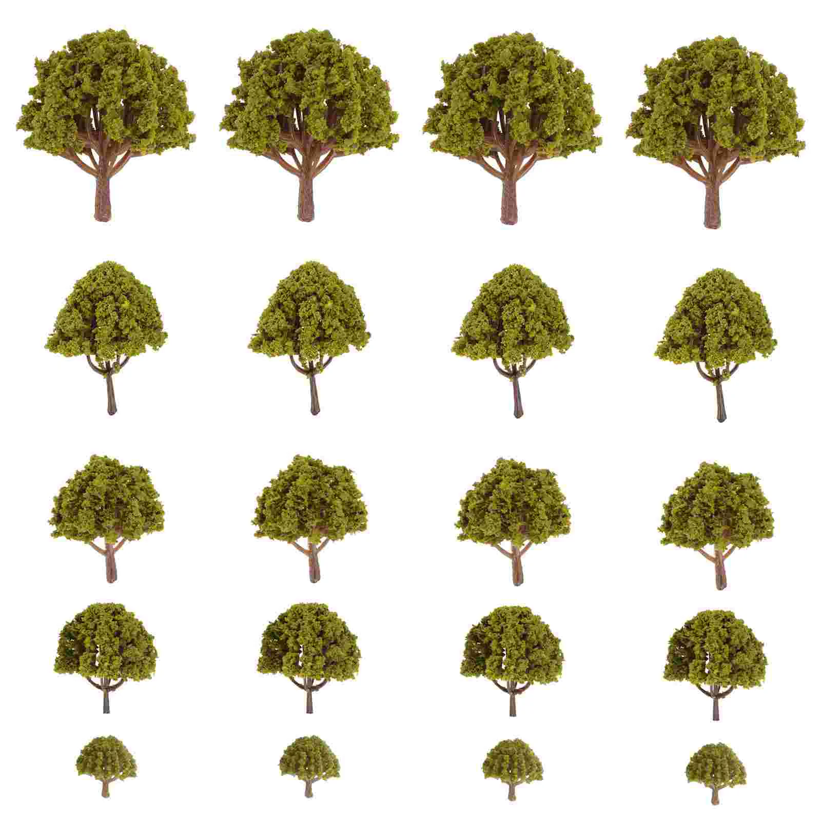 

20pcs Model Scenery Landscape Trees Yellow Scenery Layout Props 3CM-8CM (Green) Yellow Scenery Layout Landscape Trees