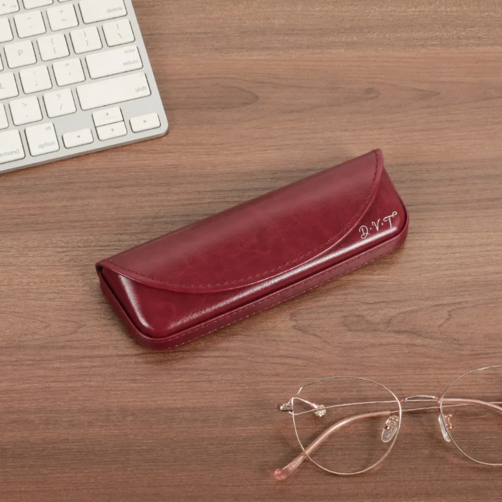 حافظة نظارات جلدية كلاسيكية محمولة مضادة للسقوط وخفيفة الوزن صندوق نظارات مضاد للضغط للجنسين