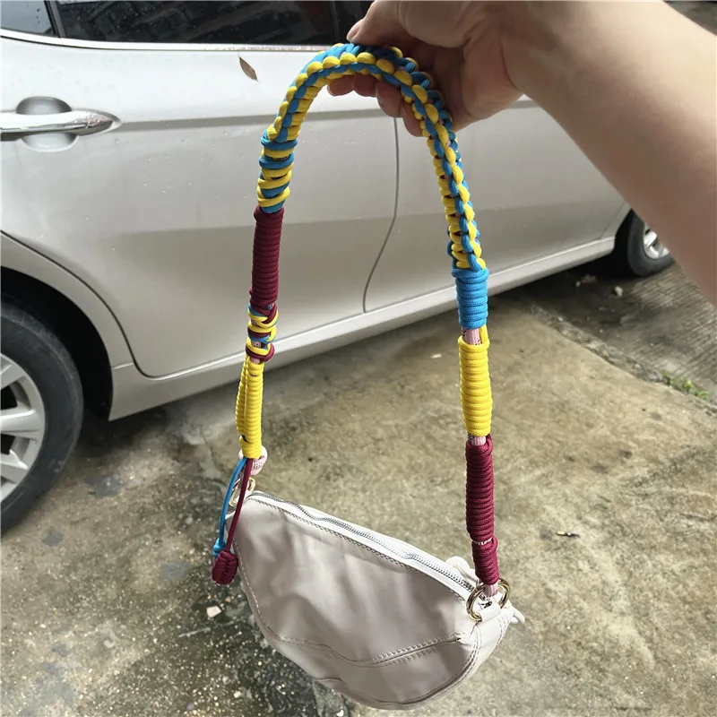 Shoulder Strap Handwoven Lanyard Strap for Phone Strap Contrast Color Landyards Braided Accessories Bag Body Kit Decorate Rope