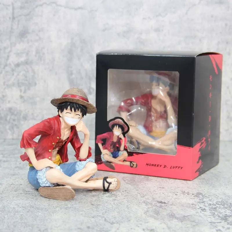 13cm Anime One Piece Figure Monkey D. Luffy Smiley Face Action Figure Gk Straw Hat Manga Statue Model Doll Collection Toy Gifts