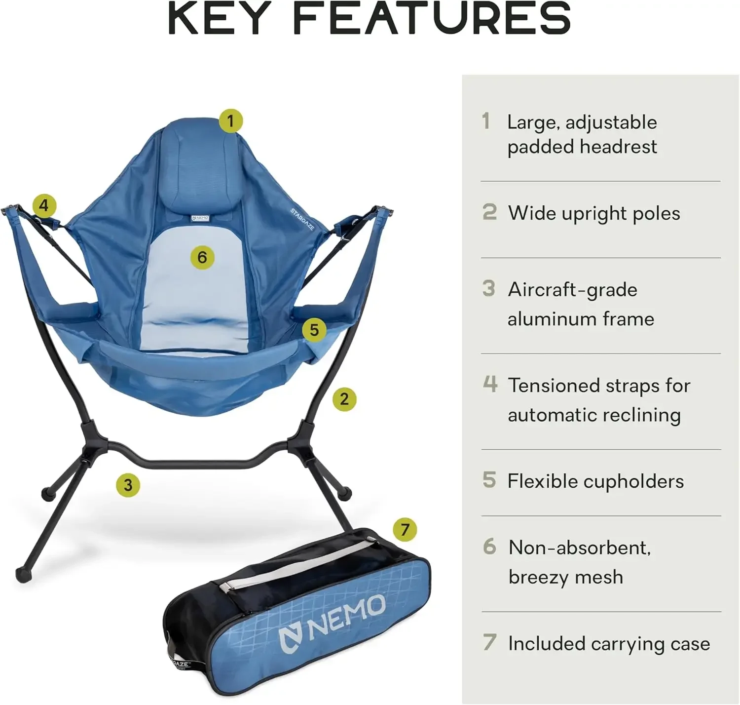 Equipment Stargaze Reclining Camp Chair - One Size - Blue Horizon