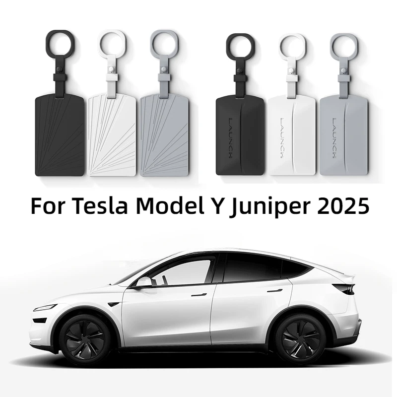 Für Tesla Model Y/YL Juniper 2025 Schlüsselkartenhalter Autoschlüsselkarten-Schutzhülle Auto-Zubehör Light Speed Label Silikon-Schlüsselhülle