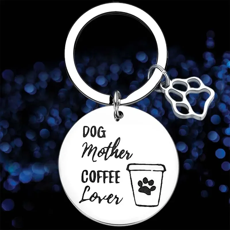 

Cute Dog Mom Keychain Dog Paw Print Dog Mother Key Chain Pendant Animal Pet Memorial Gift