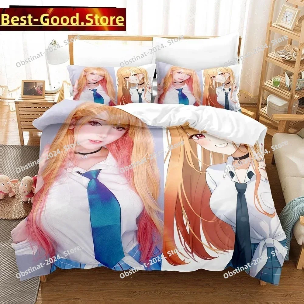 3d Anime My Dress-Up Darling Bedding Set Printed EU single Comforter Quilt Duvet Cover Pillow Case 3 Pieces Sets Kids Adult Size