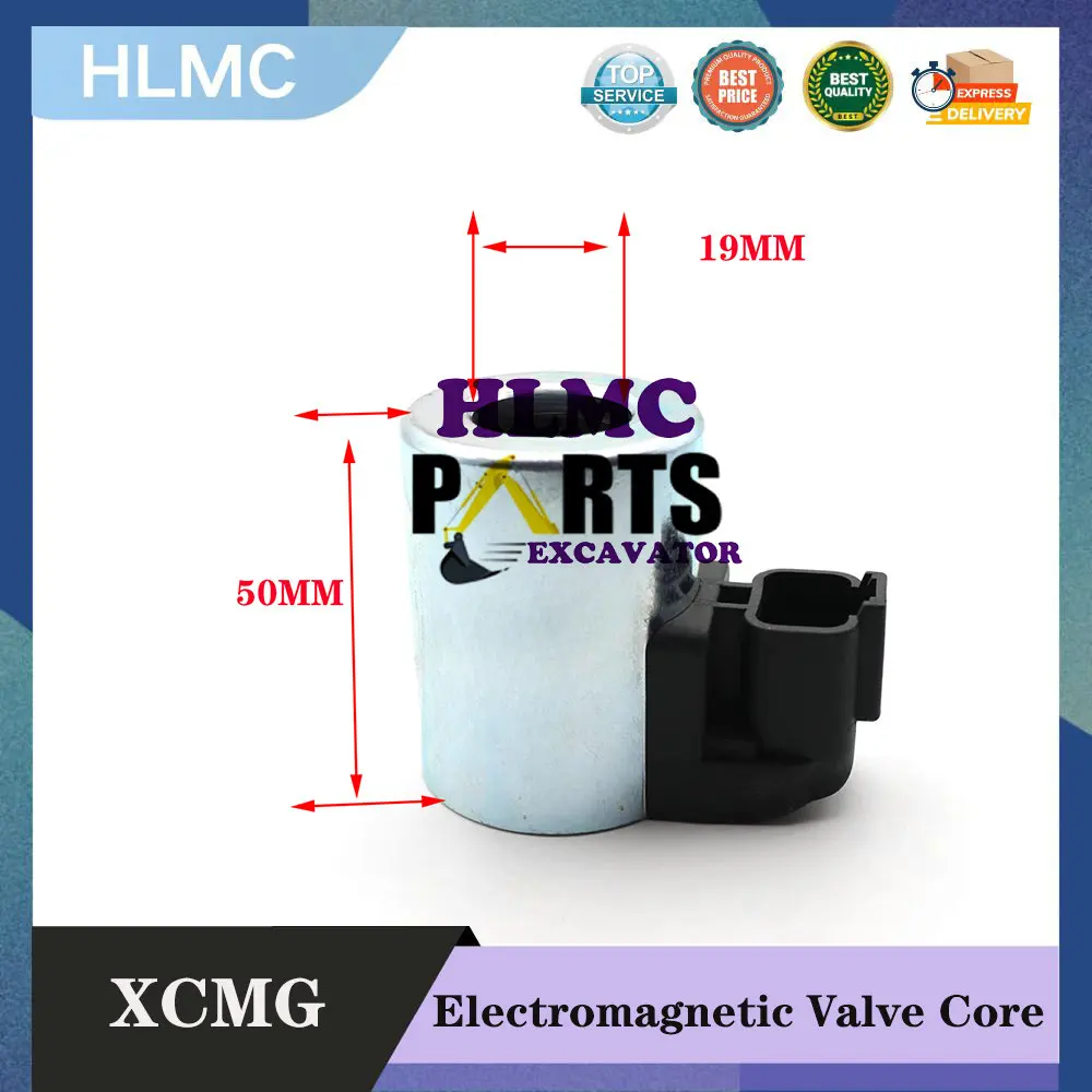 

Construction Machinery Parts for XCMG XE80/135/150/200/230/215 New Electromagnetic Valve Core Coil 24V /12V