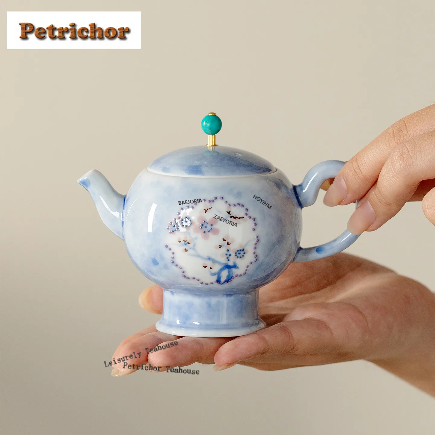

120ml Hand-painted Snow Plum Teapot Elegant Tea Infuser Pot Tea Soaking Kettle With Ball Hole Oolong Tea Teaware Collection