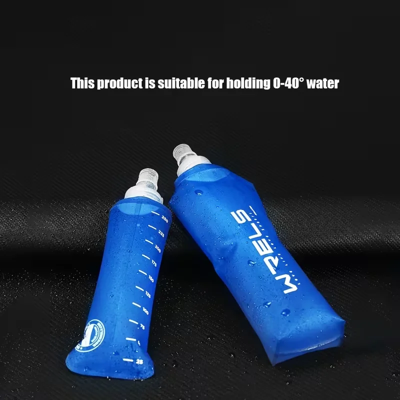 WRELS Portable Sports Soft Flask BPA-Free Running Cycling Water Bottle Outdoor Sports Marathon Folding Collapsible Water Bottle view 4