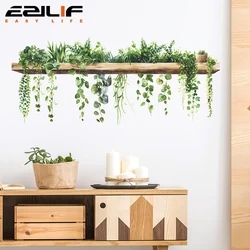 1PCS Small Fresh Green Plant Leaves Study Bedroom Living Room Wall Landscaping Decorative Wall Stickers