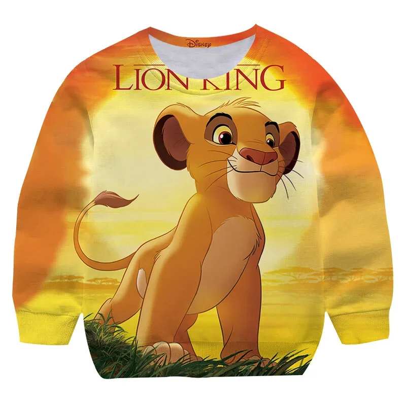 New Children Lion King Simba Sweatshirts Autumn kids Kid's Cartoon Lion King Sweater Boy Girls Lion King Sport Casual Clothing