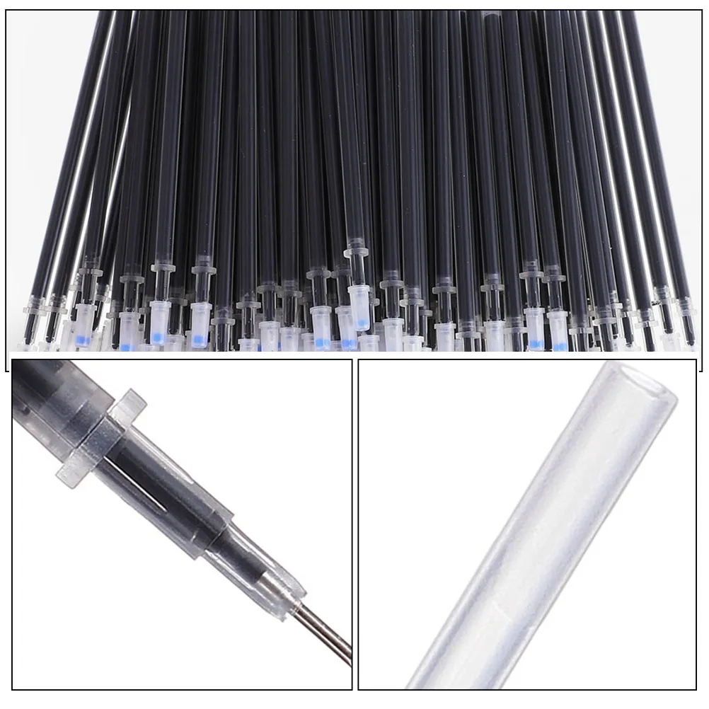 

100 Pcs Refill Pen Gel Replacement Refills Full Needle Plastic Reusable Ink Roller