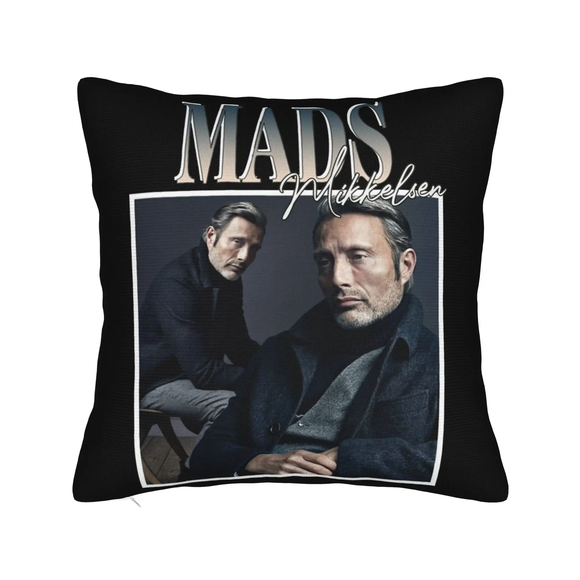 Mads Mikkelsen Actor Pillowcase Printing Cushion Cover Gift  Throw Pillow Case Cover Chair Square