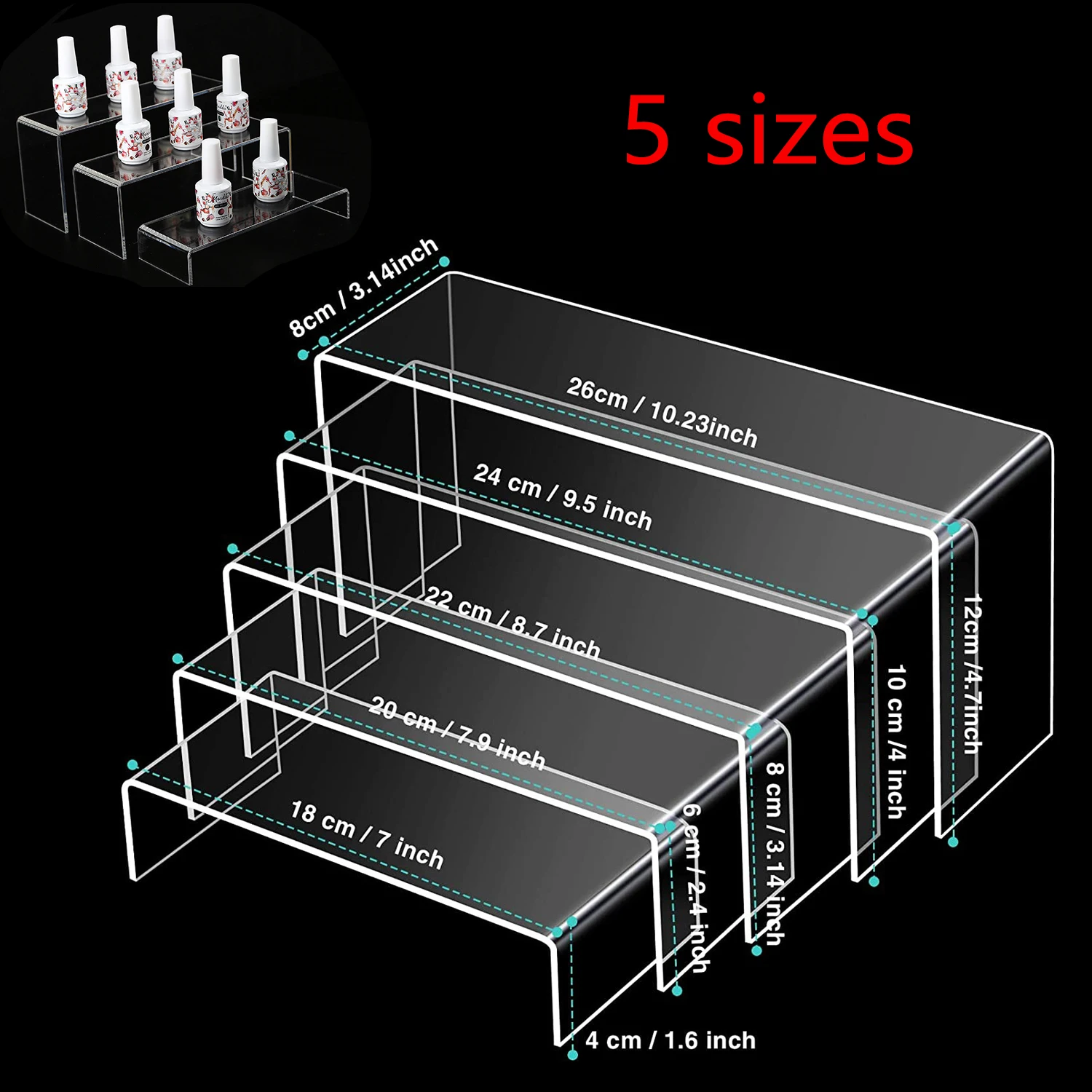 Acrylic Plexiglass Jewelry Display Rack Jewelry Cosmetics Display Rack Window Dessert Display Rack Shoe Divider U-Shape