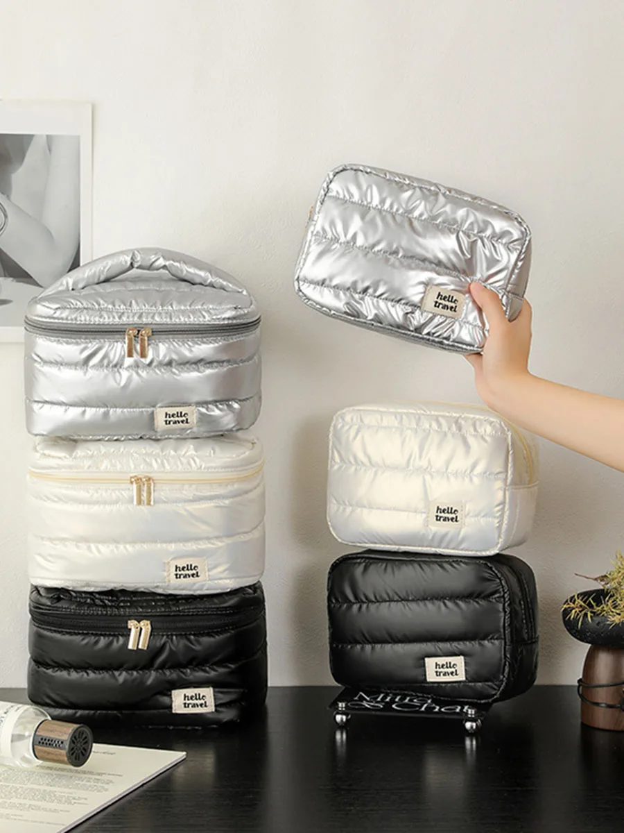 Borsa per trucco di grande capacità Borsa per cosmetici Borsa da toilette Borsa per il lavaggio Borsa di stoccaggio portatile Organizzatore da viaggio