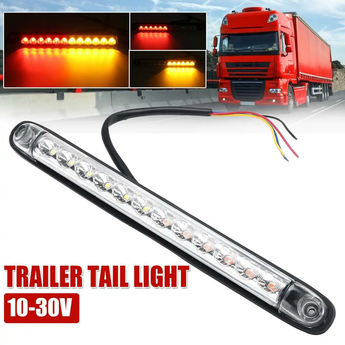 LED Truck Trailer Rear Tail Light 10-30V Turn Signal Reverse Stop Brake Lights Drving Lamp Taillight For Bus Car Caravan Lorry